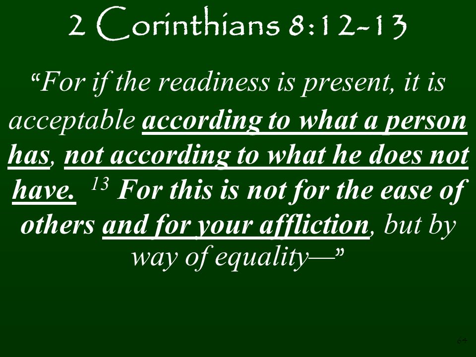 2 Corinthians 8:12-13