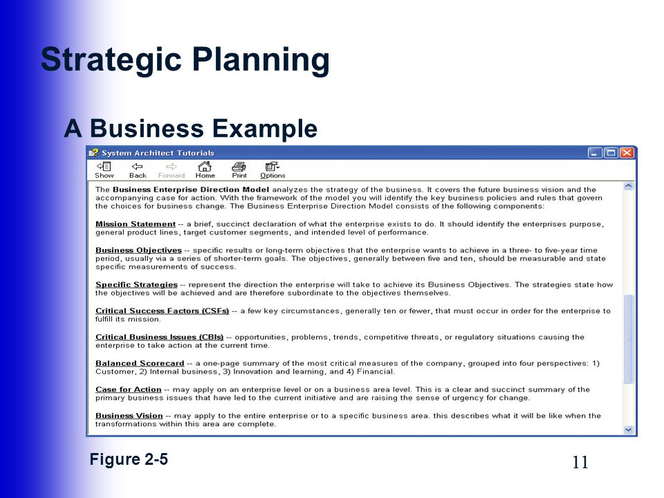 Strategic Planning A Business Example Figure 2-5
