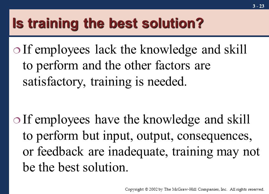Is training the best solution