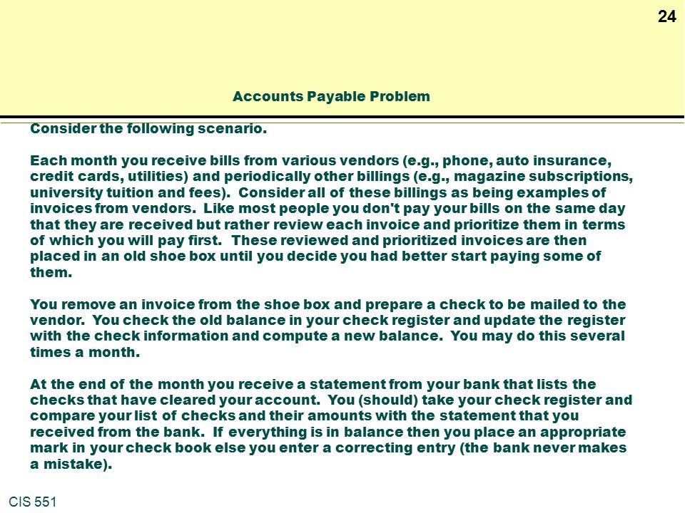 Accounts Payable Problem