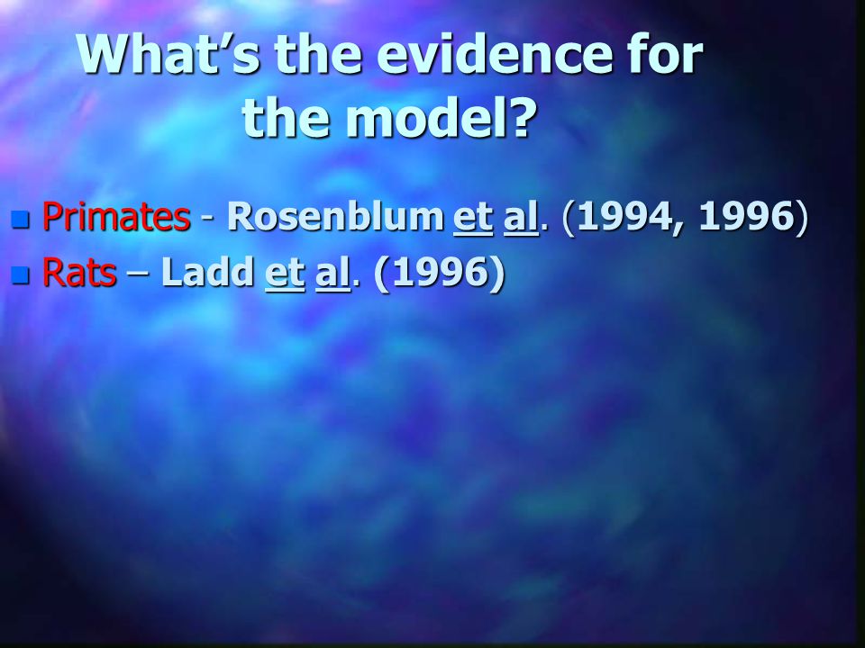 What’s the evidence for the model