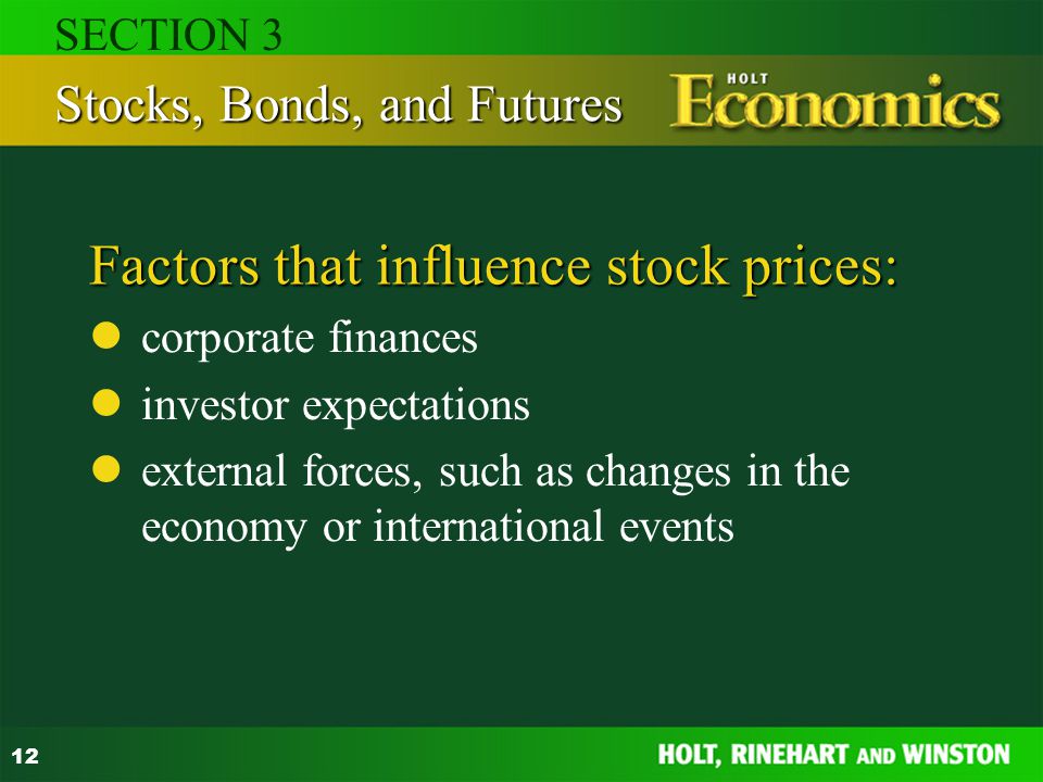 Factors that influence stock prices: