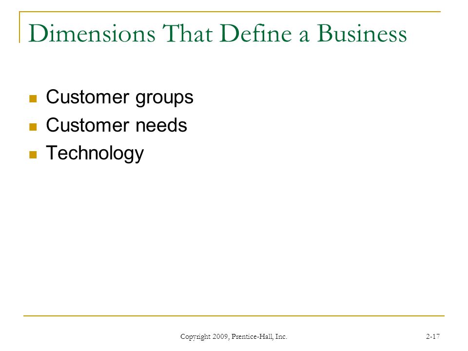 Dimensions That Define a Business