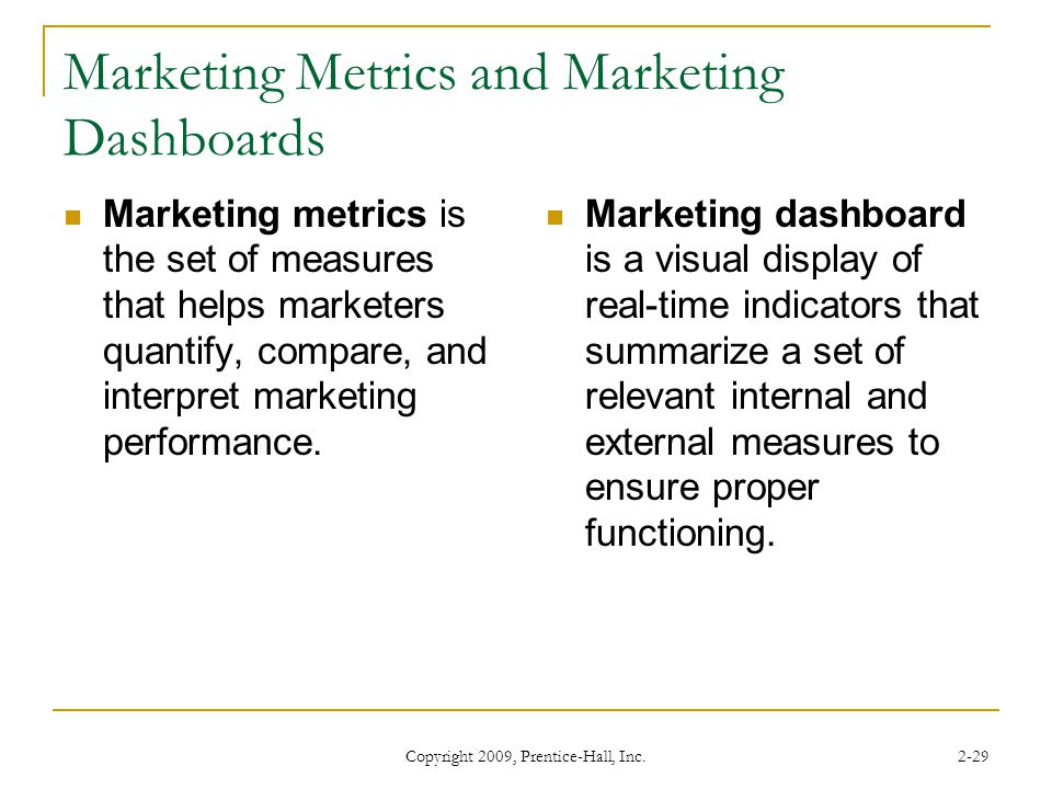 Marketing Metrics and Marketing Dashboards