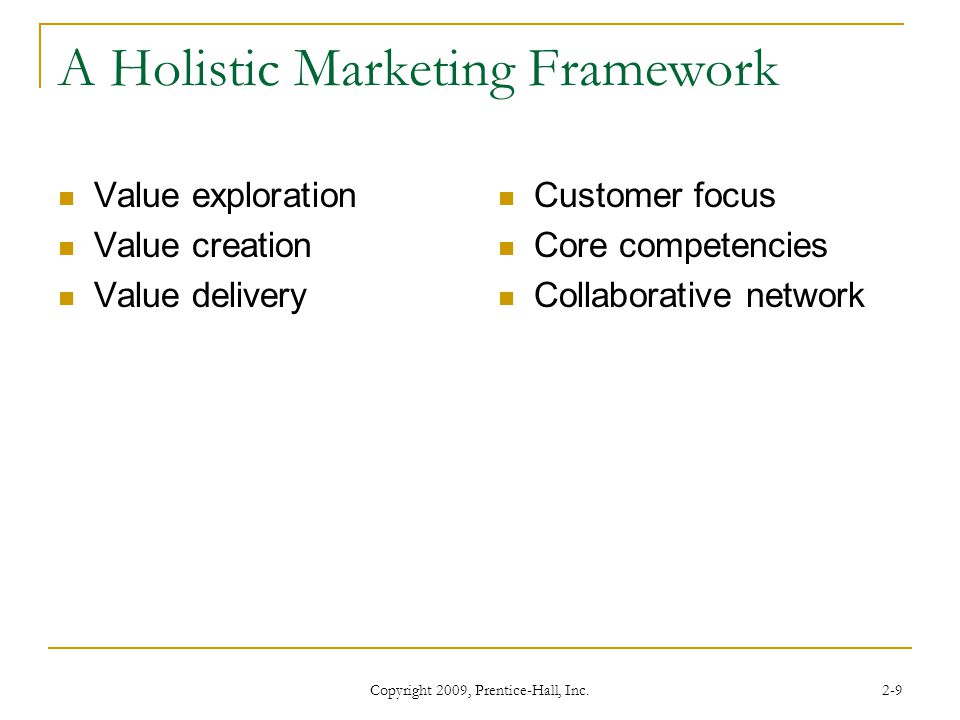 A Holistic Marketing Framework