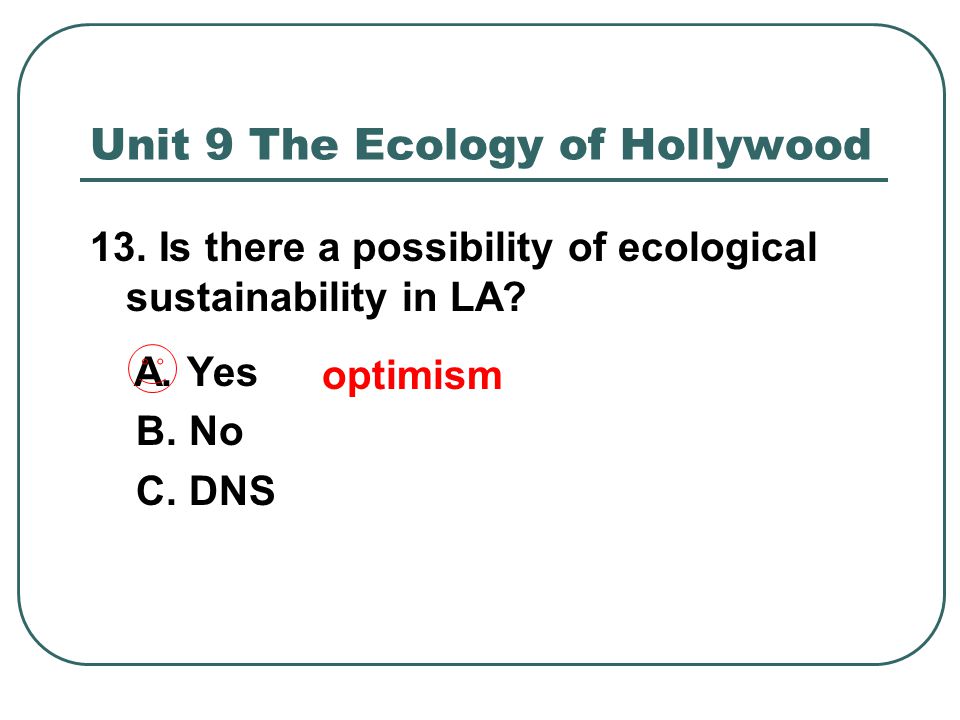 Unit 9 The Ecology of Hollywood