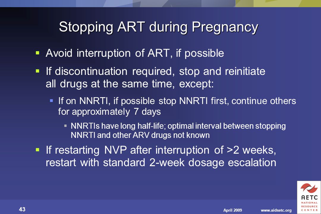 Stopping ART during Pregnancy
