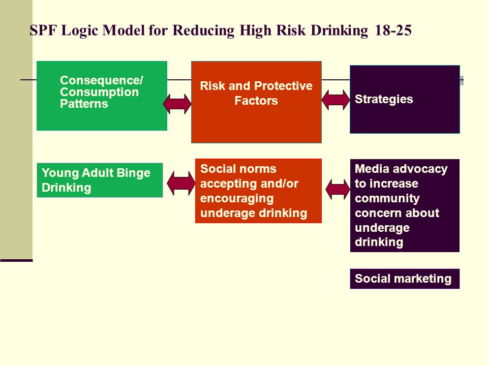 SPF Logic Model for Reducing High Risk Drinking 18-25
