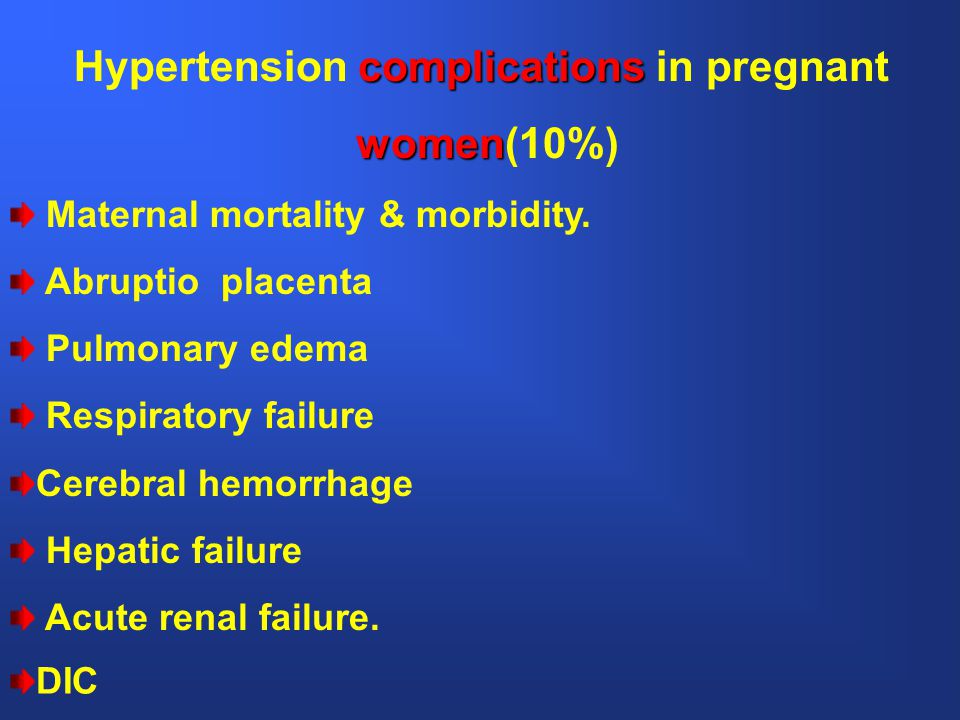 Hypertension complications in pregnant