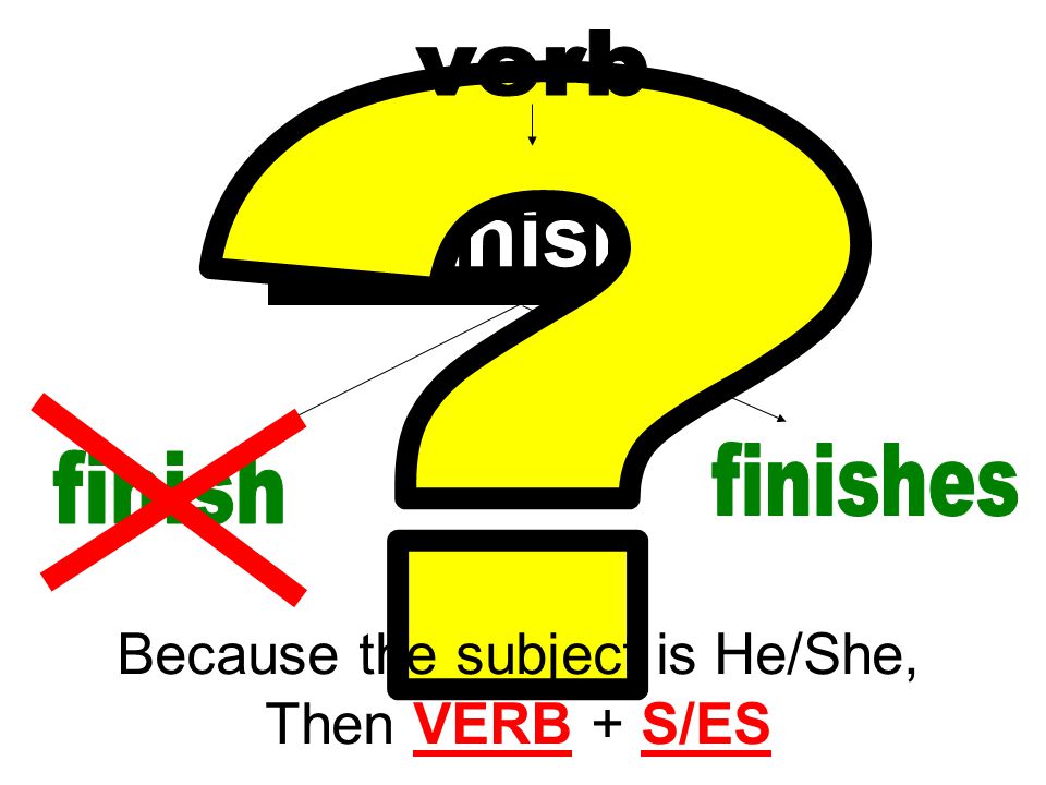 Because the subject is He/She, Then VERB + S/ES