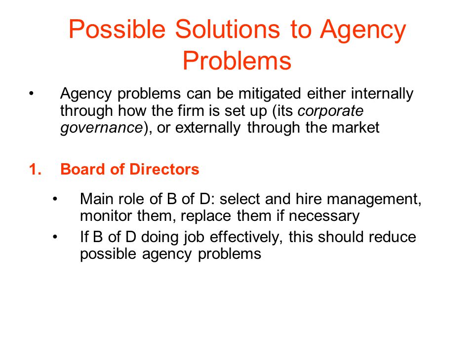 agency problem solutions