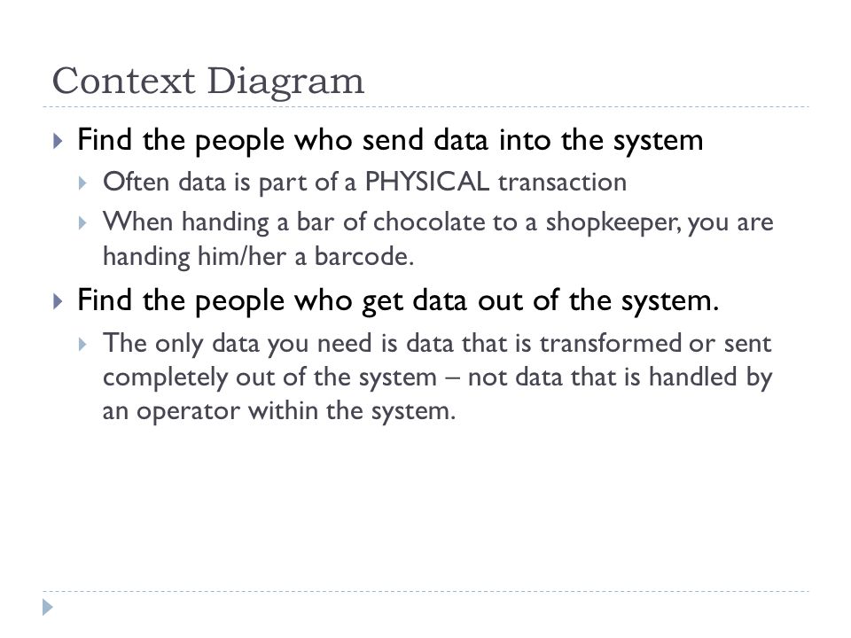 Context Diagram Find the people who send data into the system