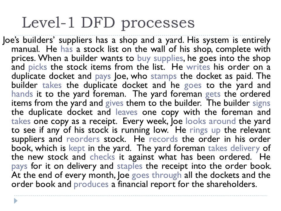Level-1 DFD processes