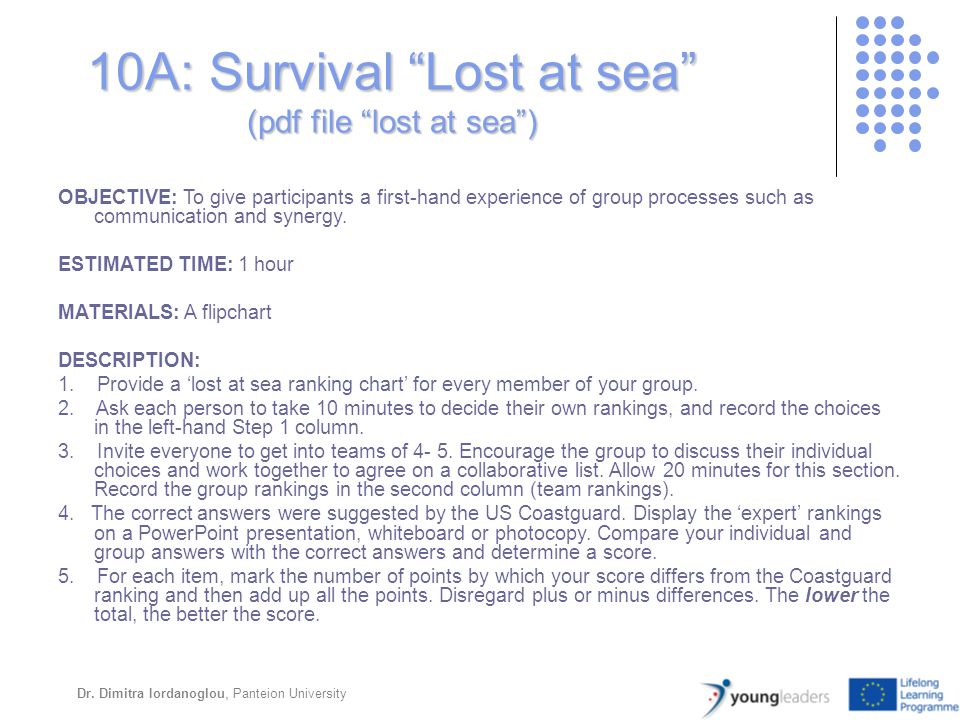 Lost At Sea Ranking Chart Answers