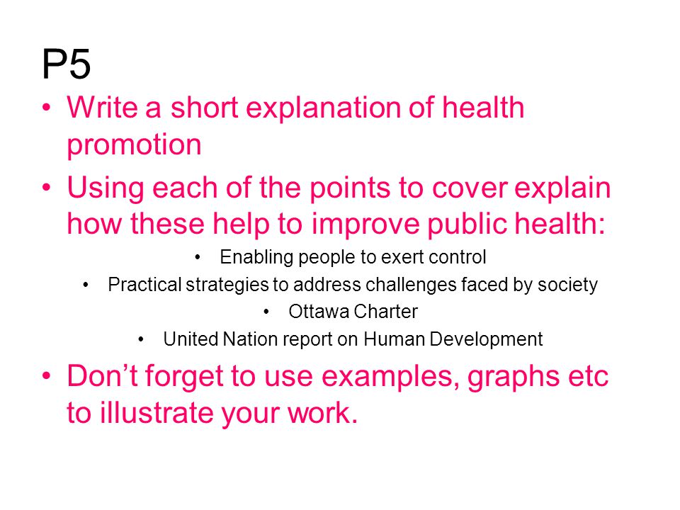health promotion report example
