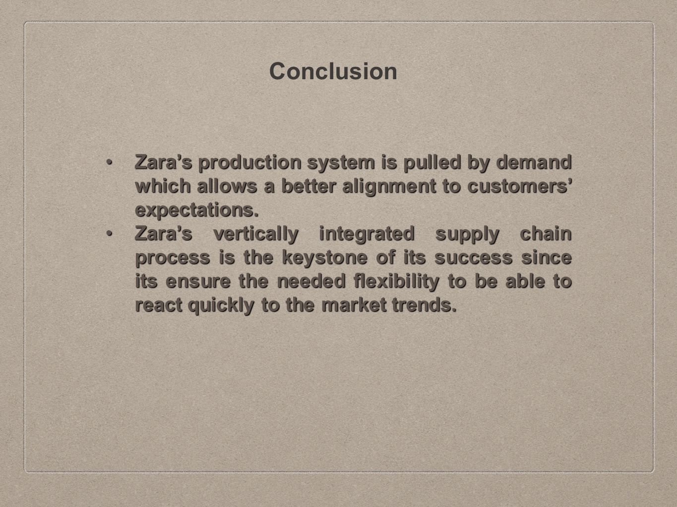zara production system