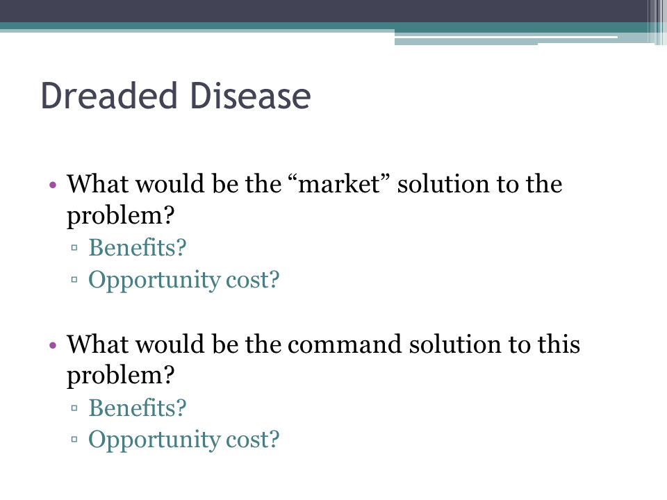 Dreaded Disease What would be the market solution to the problem