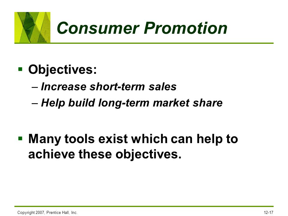Consumer Promotion Objectives: