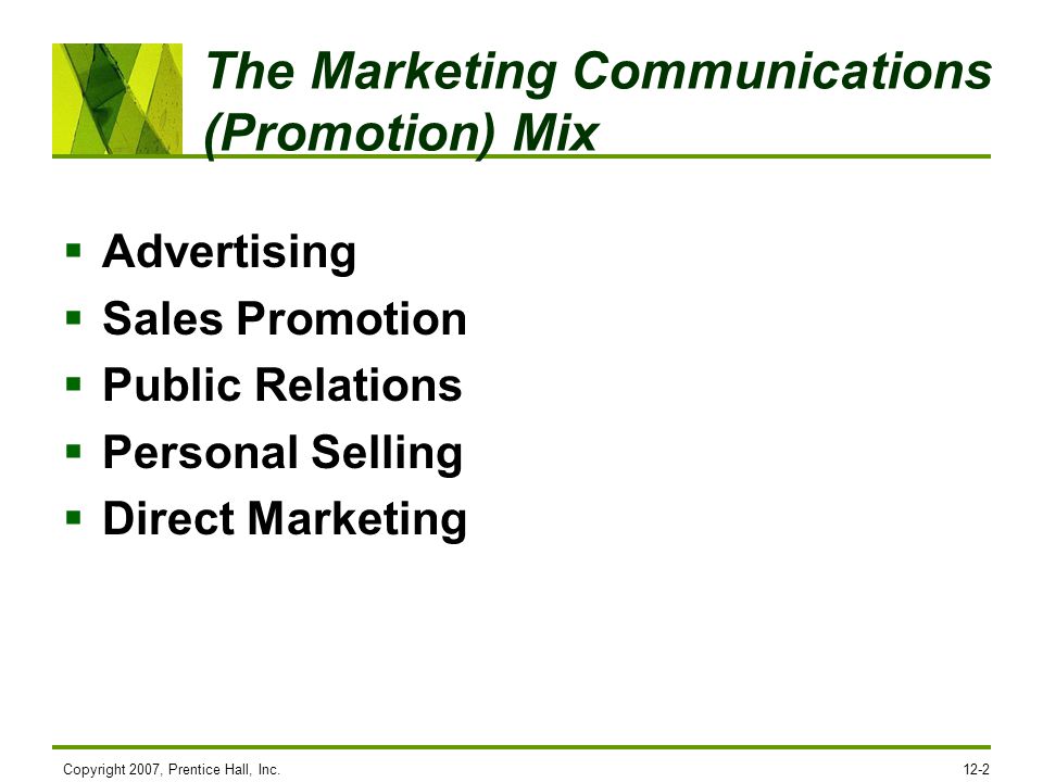 The Marketing Communications (Promotion) Mix