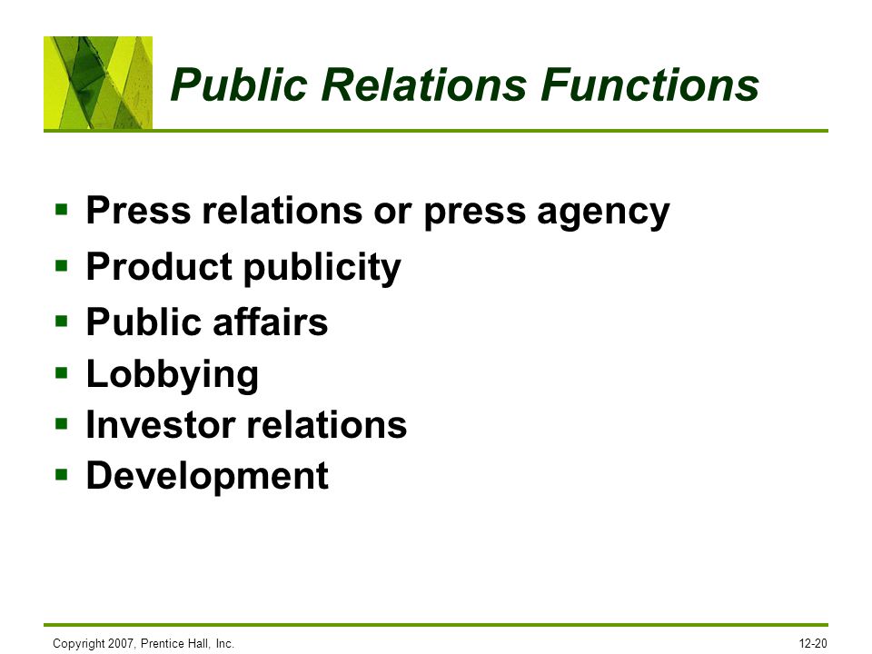 Public Relations Functions