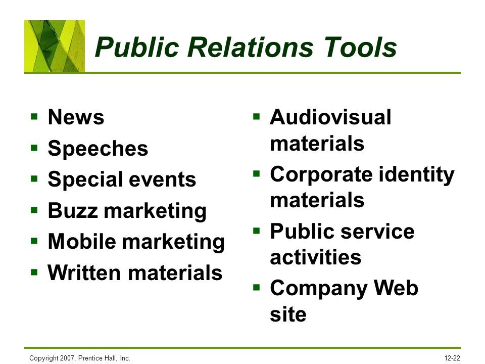 Public Relations Tools