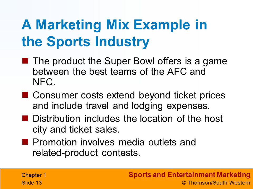 A Marketing Mix Example in the Sports Industry