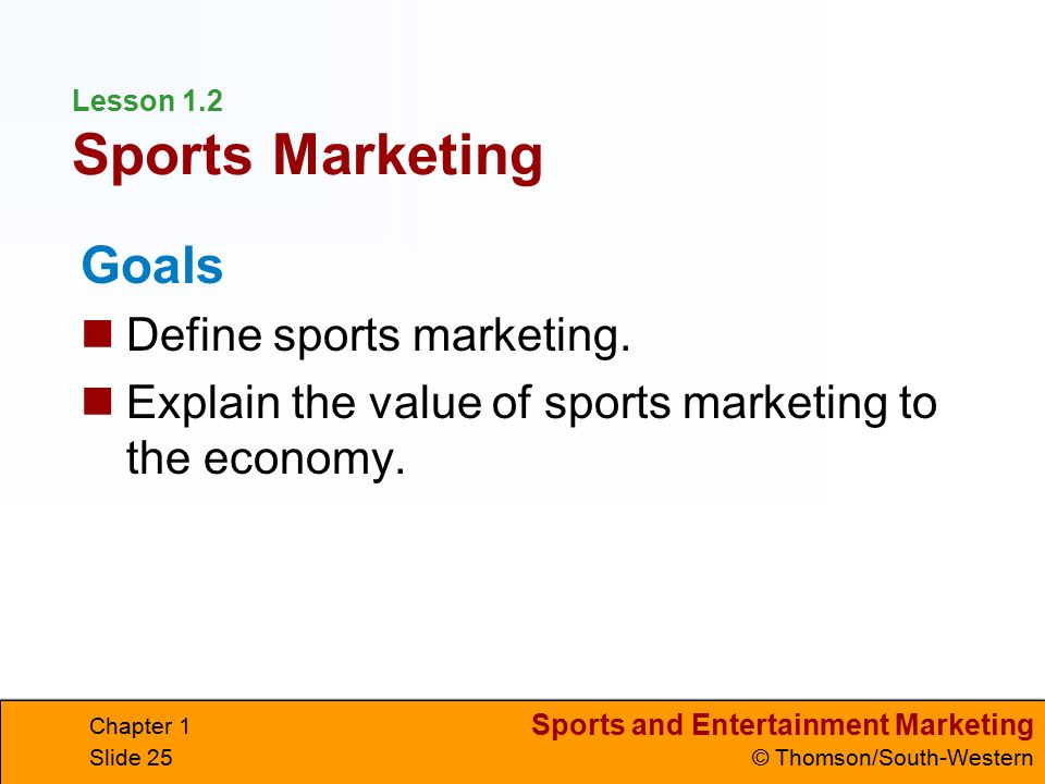 Lesson 1.2 Sports Marketing