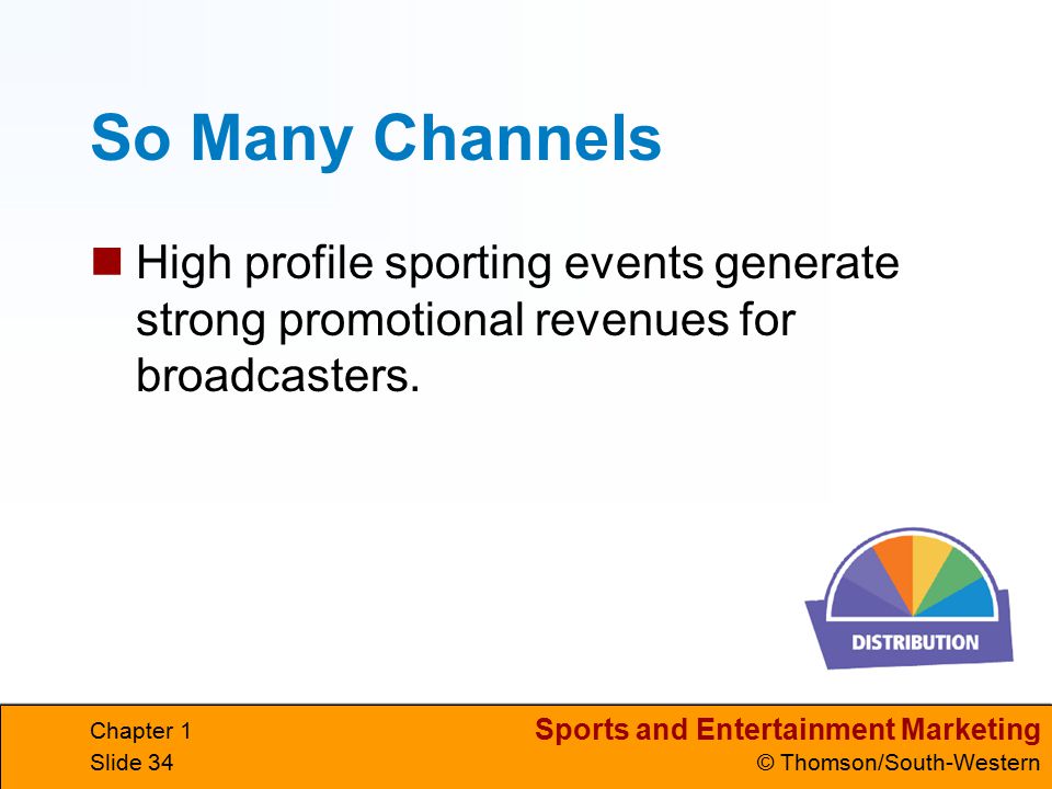So Many Channels High profile sporting events generate strong promotional revenues for broadcasters.