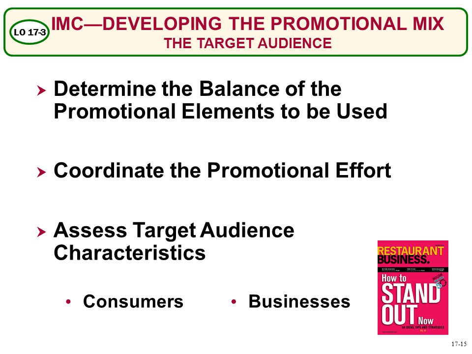 IMC—DEVELOPING THE PROMOTIONAL MIX THE TARGET AUDIENCE