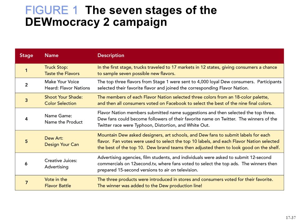 FIGURE 1 The seven stages of the DEWmocracy 2 campaign