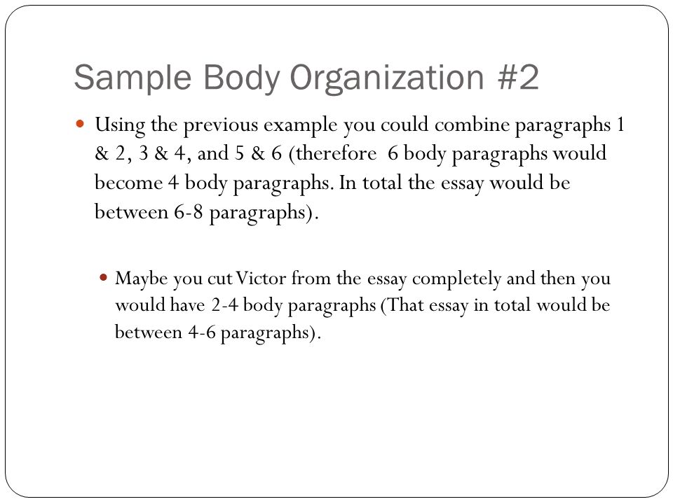 Sample Body Organization #2