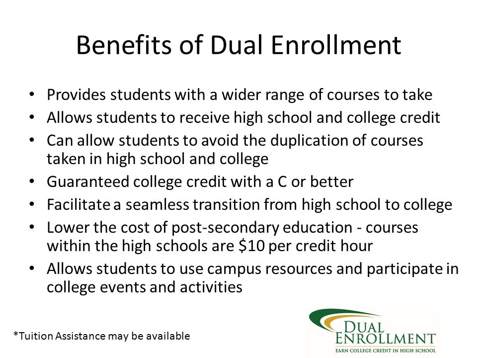 Benefits of Dual Enrollment