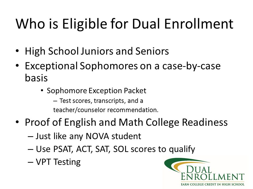 Who is Eligible for Dual Enrollment