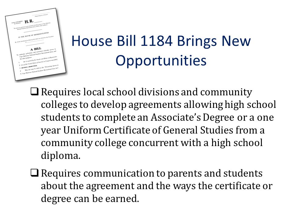 House Bill 1184 Brings New Opportunities