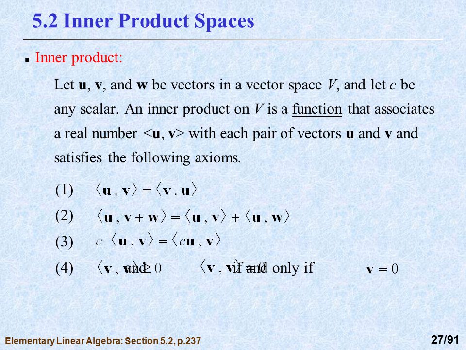 39+ Best Bilder Linear Algebra Inner Product Spaces - Inner Product Spaces Springerlink / An inner product space is a vector space for which the inner product is defined.