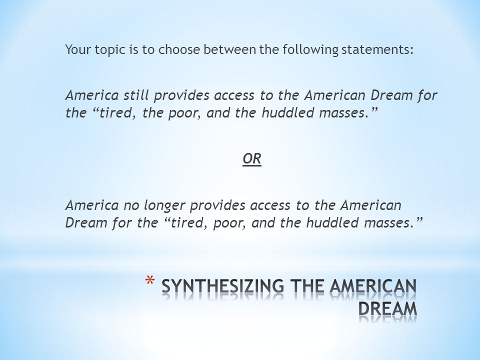 american dream persuasive essay