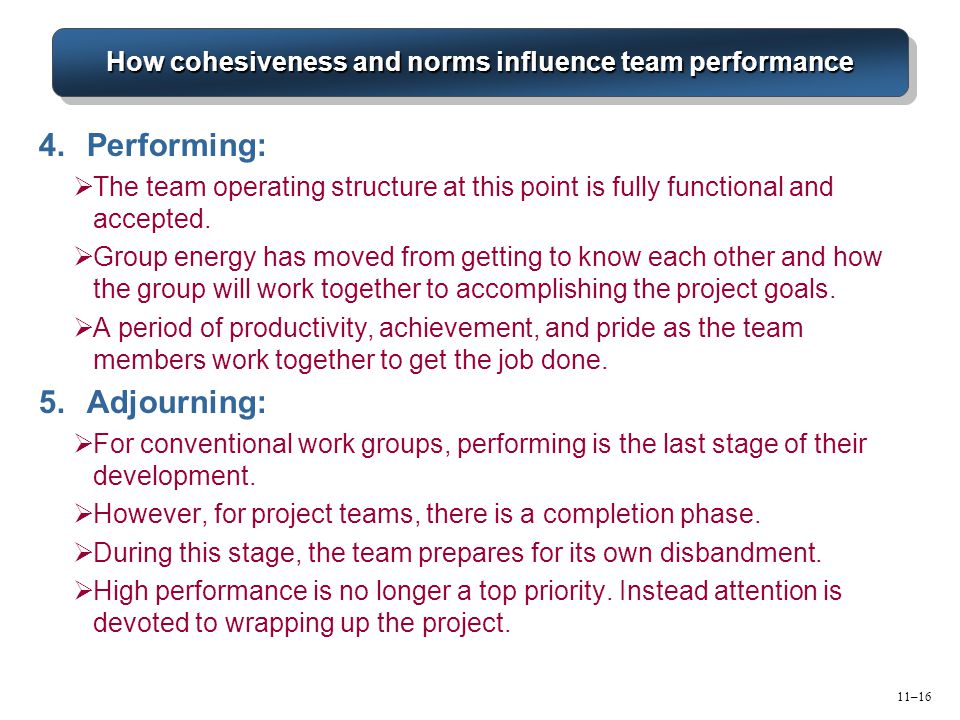 How cohesiveness and norms influence team performance