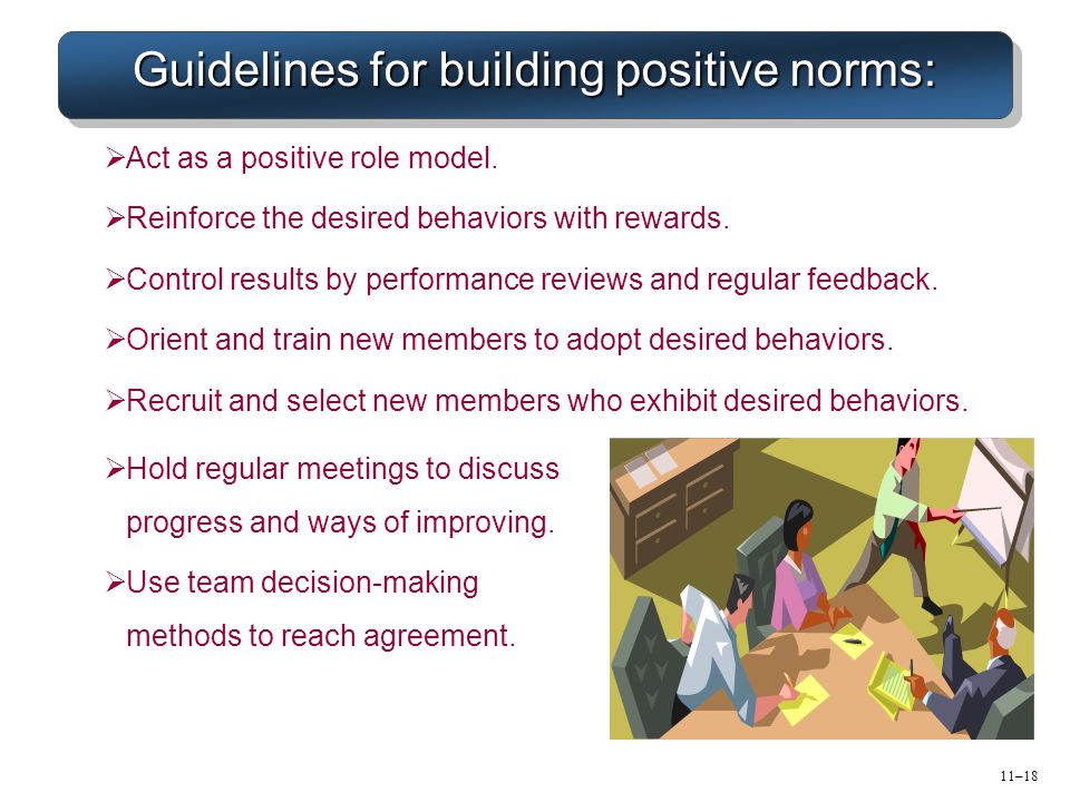 Guidelines for building positive norms: