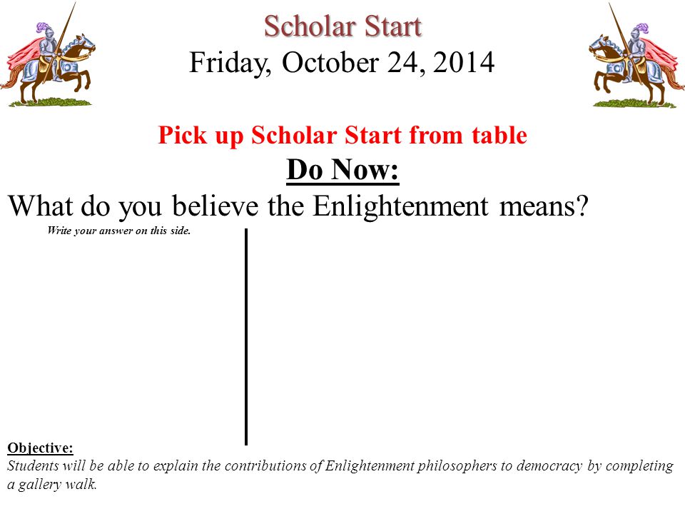Scholar Start Friday, October 24, 2014
