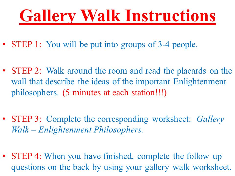 Gallery Walk Instructions