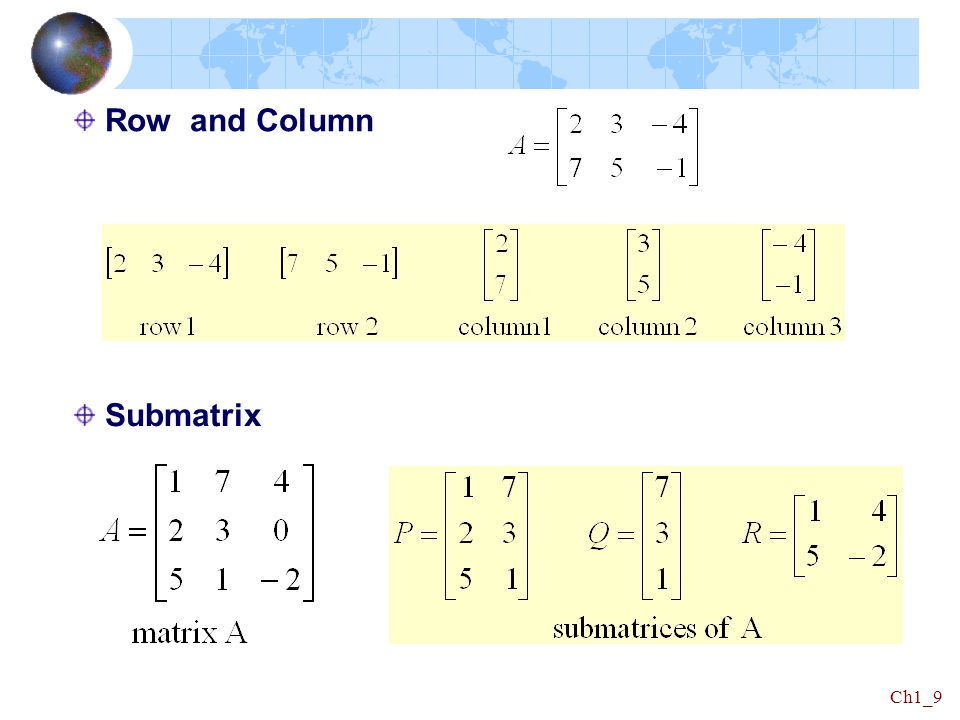 Row and Column Submatrix
