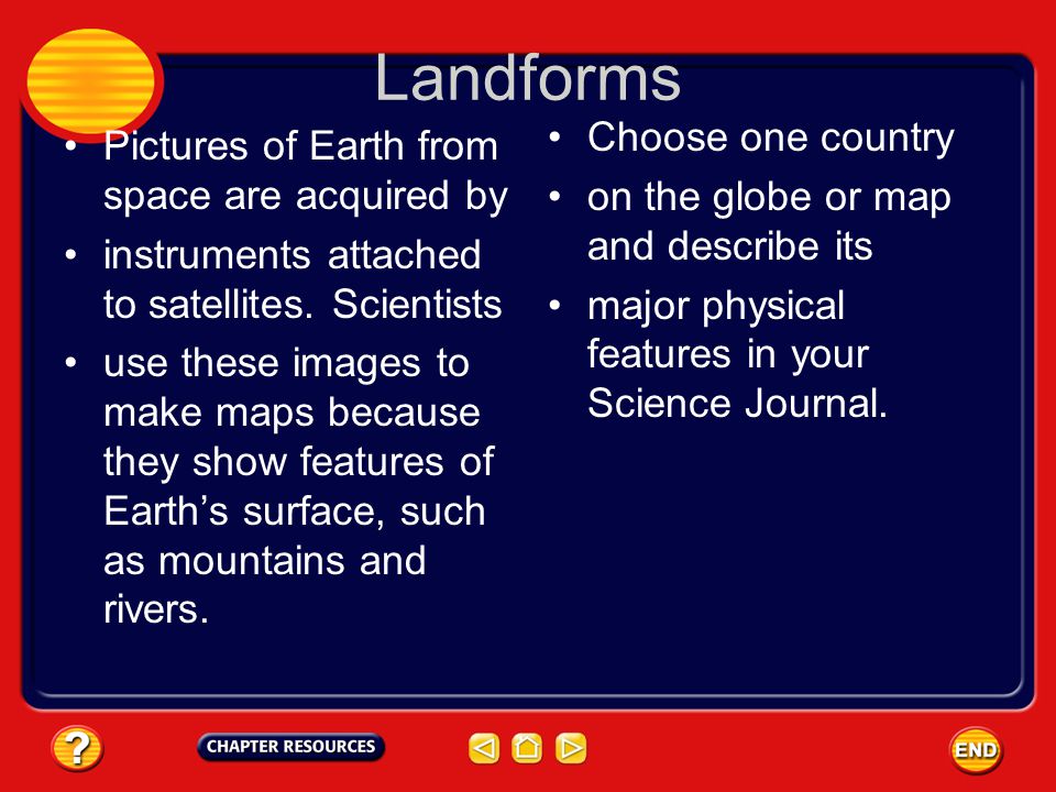 Landforms Choose one country