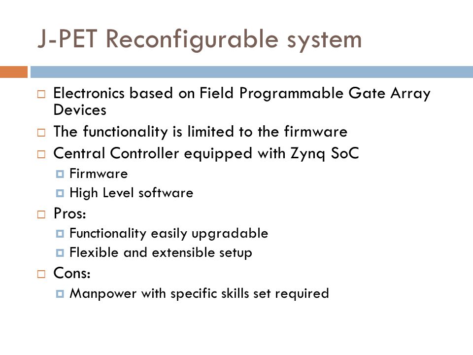 J-PET Reconfigurable system