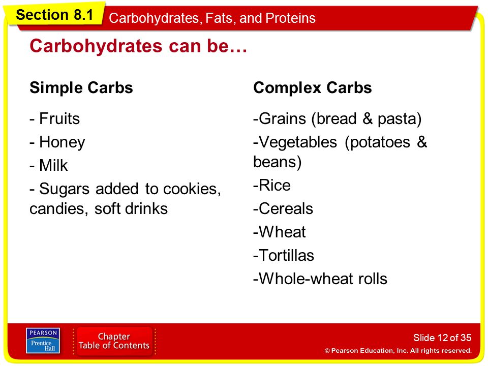 Carbohydrates can be… Simple Carbs Complex Carbs