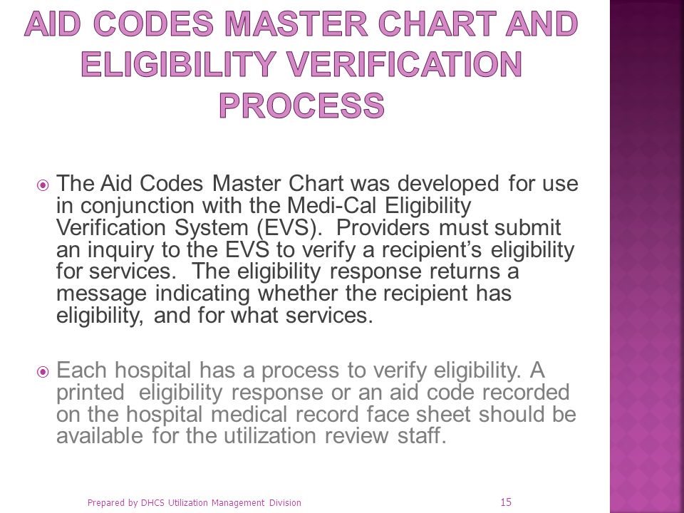 Dhcs Aid Code Chart