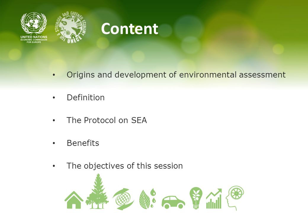 Content Origins and development of environmental assessment Definition