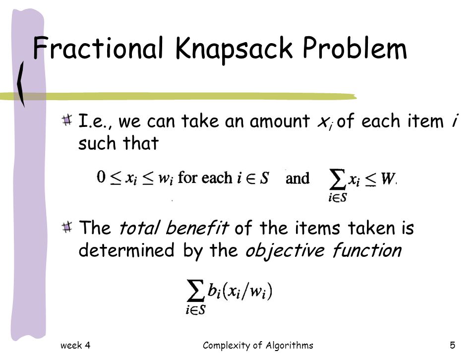 Fractional Knapsack Problem