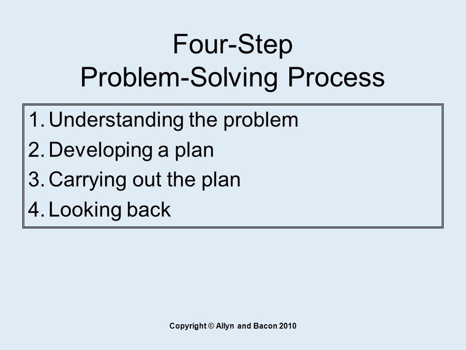 Four-Step Problem-Solving Process