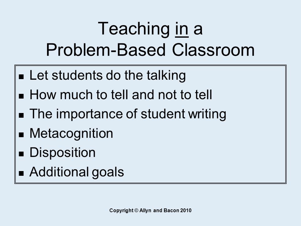 Teaching in a Problem-Based Classroom