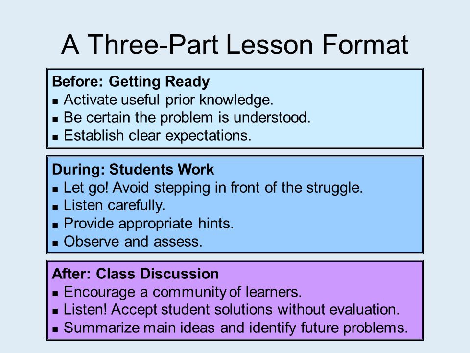 A Three-Part Lesson Format